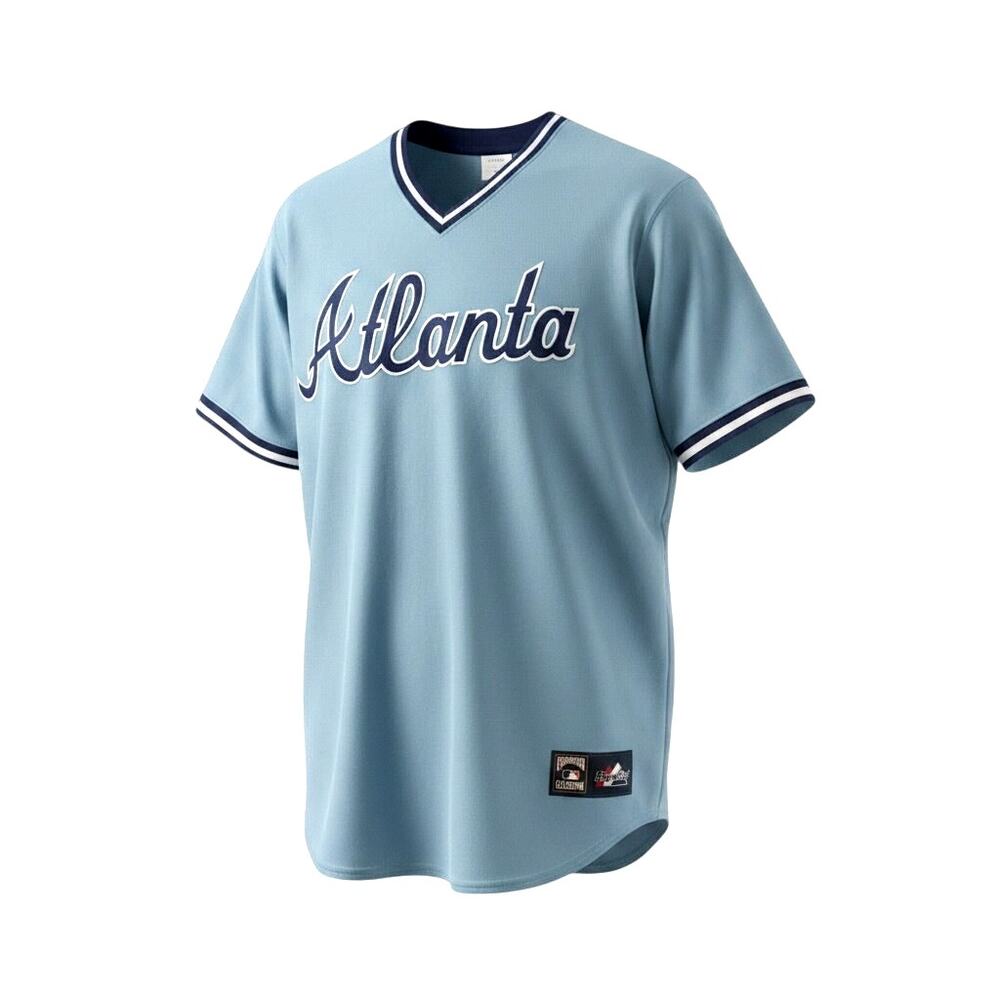 Atlanta Braves 1982 Cooperstown Throwback Light Blue Men's Jersey Size 2X